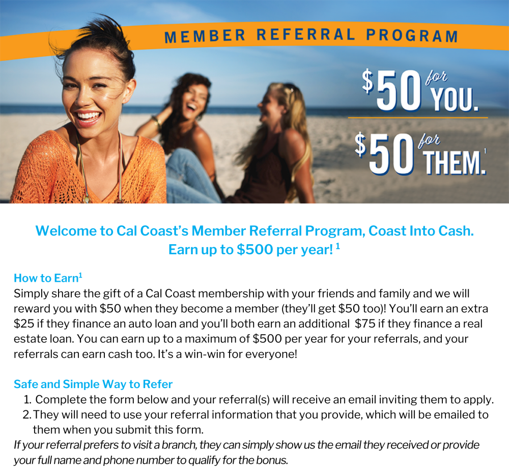 Coast into Cash - Member Referral Program